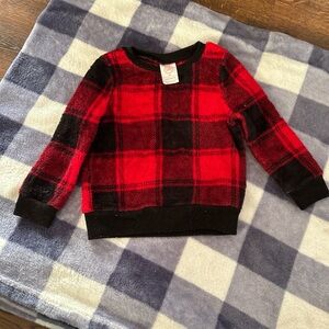 Wonder Nation Red and Black Plaid Sweater